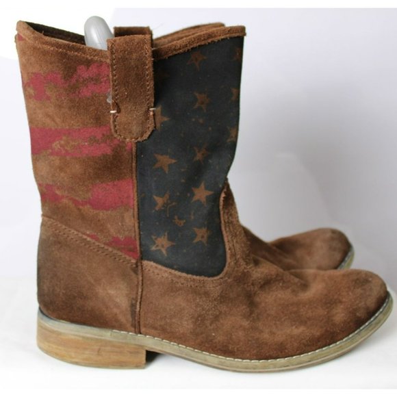 Ralph Lauren American Themed Brown Boots - Picture 4 of 11